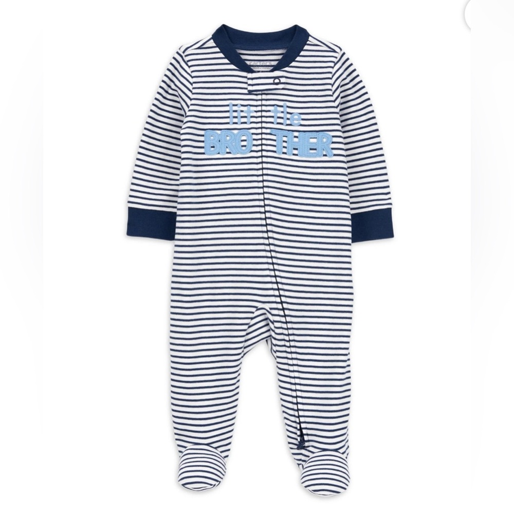 NWT Carters “Little Brother” One Piece Pajamas Size 3-6 M
